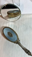 Antique Elegant Victorian French Brush Brass Light Blue 9.5 Inches Excellent picture