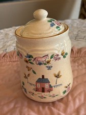 Vintage International China Heartland Smallest Canister & Lid Cottagecore Mint picture