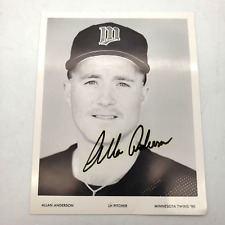 Allan Anderson Signed 5x4 B&W Photo Card Minnesota Twins 1991 AL Autograph Auto picture