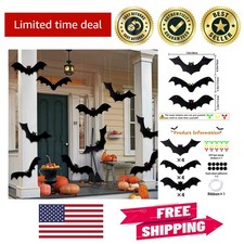 Stylish 12PCS Hanging Bats with Easy Setup - Perfect for Halloween Festivities picture
