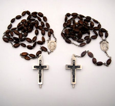 Lot of 2 Antique Real Seed Rosaries Terra Catacombe Roma Italy Secret Reliquary picture