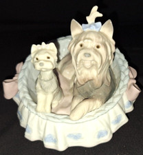 LLADRO YORKIE YORKSHIRE TERRIER DOG Our Cozy Home #6469 RETIRED PORCELAIN FIGURE picture