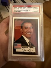 2008 BARACK OBAMA TOPPS HERITAGE AMERICAN PRESIDENTS PSA 10 SP *black spot case picture