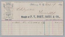 1885 Albany NY Billhead Groceries Confectionery Receipt PV Fort Sons Co Fancy picture