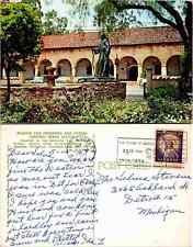 Vintage Postcard - Mission San Fernando, Father Junipero Serra Statue, LA, CA picture