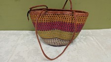 African Ghana Ghanaian Bolga Basket Large Size Handmade Handwoven W/ Zipper picture