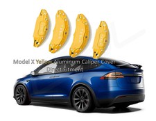 Tesla Model X Brake Caliper Covers Aluminum Front & Rear YELLOW 2018- 2022 picture
