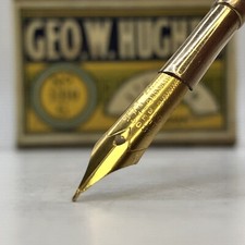 3 Geo W Hughes Eternium 1310 Fountain Pen Nibs Size 4 Vintage Gold Plated picture
