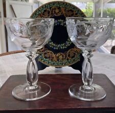 HEISEY Stemmed Liquor Glass (Stem 1540) Clear Etched Set Of 2 ~ 4 7/8” Collect picture