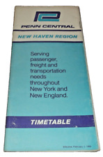 FEBRUARY 1969 PENN CENTRAL FORM 200 NEW HAVEN REGION PUBLIC TIMETABLE picture