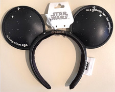 BNWT Disney Star Wars Galaxy Mickey / Minnie Mouse Ears Headband - Black picture