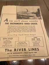 Vintage Sacramento River Cruise Advertisement Delta King & Queen Historic Travel picture