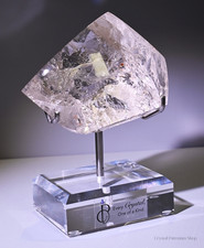 Natural Clear Quartz Crystal High Clarity Half Polished Specimen w/ Stand 216g picture