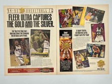 Magazine Print Ad 1994-95 Fleer Ultra Basketball Cards Hot Packs Gold Silver Vtg picture