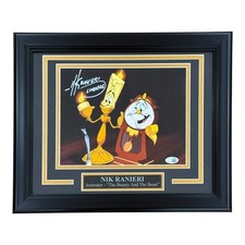 Nik Ranieri Autographed Beauty And The Beast Lumiere Animator Deluxe Framed 8x10 picture