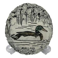 Stan Langtwait Shapes Of Clay Round Wall Plaque Mallard Wading Duck 7x6.5 picture