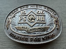trophy belt buckle awarded for an equestrian competition achievement. picture