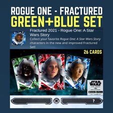 ROGUE ONE-FRACTURED 2021-GREEN+BLUE SET-26 CARDS-TOPPS STAR WARS TRADER picture