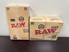 Raw 1 1/4 Classic Cigarette Rolling Paper 24 Pack + 420 Pre Rolled Tips 20 Packs picture
