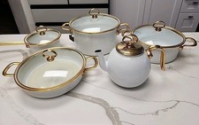 Rare Vtg 9-Piece Cookware Set – Chantal Royale–24K Gold Plated – West Germany  picture