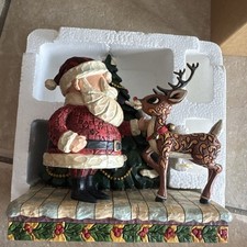 RARE Jim Shore Rudolph and Santa 4008338 Retired with Box & Tags - NEW picture