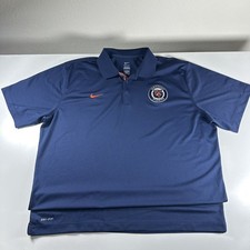 Detroit Tigers Polo Shirt Mens XXL Blue MLB Nike Dri Fit Performance Cooperstown picture