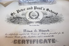  Study Course St Peter & Paul's School 1921 Grammar School Certificate Antique picture