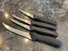 Vintage Mora of Sweden Butcher Boning Knife Set 4 Pc Carbon Steel Sweden Made picture