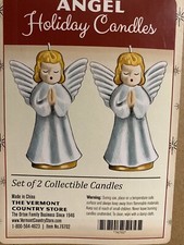 TWO Vintage Praying Angels -Candles Mint Vermont Country Store with box. picture