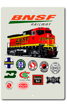 Railroad BNSF Train Collector Sign Tin Vintage Look Garage Bar Decor picture