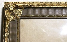 SUPERB FITS 9 X 12 ANTIQUE ARTS CRAFT WOOD FRAME ORNATE BUBBLE GLASS GOLD FRENCH picture