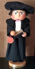 RARE Vtg Steinbach Martin Luther w/ Bible Nutcracker Priest Christmas Figure picture