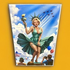 Marilyn Monroe Statue of Liberty Patriotic Team USA America Pinup Girl United US picture