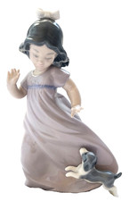 NAO by Lladro 1987 Daisa Girl with Dog NO Box Vintage Retired picture