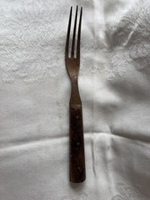 Vintage Rustic Wood Handle Three-Tine Fork picture