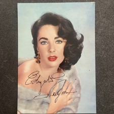 Vintage Elizabeth Taylor Signature Original Autograph Cinema Postcard picture