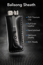 Leather Sheath for Short Butterfly Knives like the Benchmade Laro, PVD Ti Clip picture