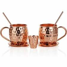 Absolut Moscow Mule Copper Stainless Steel Mugs Set of 2 Bar Vodka Liquor Set picture