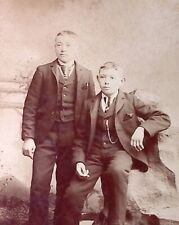 C.1880/90s Cabinet Card Handsome Young Men Boys Brothers Sycamore IL Studio A44 picture