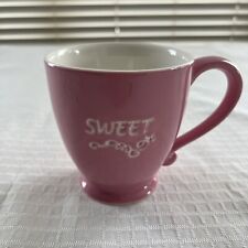 Starbucks 2006 'Sweet' Pink White 15 Fl Oz Ceramic Footed Coffee Mug Tea 4.25