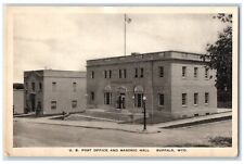c1940 US Post Office Masonic Hall Exterior Building Buffalo Wyoming WY Postcard picture