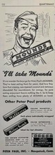 Peter Paul Mounds Walnettos Charcoal Gum Candies Soldier Vintage Print Ad 1943 picture