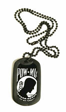 POW MIA You Are Not Forgotten Military Style Dog Tag and Black Ball Chain  picture