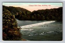 Roseburg OR-Oregon, Umpqua River Dam, Antique, Vintage Souvenir Postcard picture