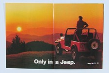 1983 1984 Jeep Wrangler CJ Vintage Only In A Jeep Original Print Ad  2 Page picture
