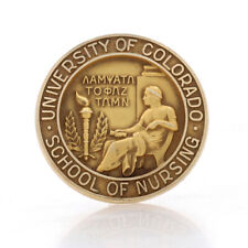 Yellow Gold University of Colorado School of Nursing Badge 10k Med Education Pin picture