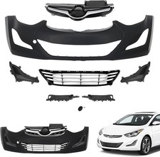 Complete Front Bumper Cover Kit Compatible with 2014-2016 Elantra Sedan, Korea B picture
