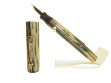 Beautiful 1920´s WATERSON Cream/Blue Senior Fountain Pen Flexy 14C M X45 picture
