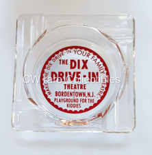 Rare ca. 1960's Dix Drive In Theatre Ashtray (Outdoor Movie)  Bordertown NJ Mint picture