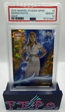 2025 Topps Chrome Marvel Sapphire Gold Iron Man’s Pepper Potts 25/50 PSA 10 picture